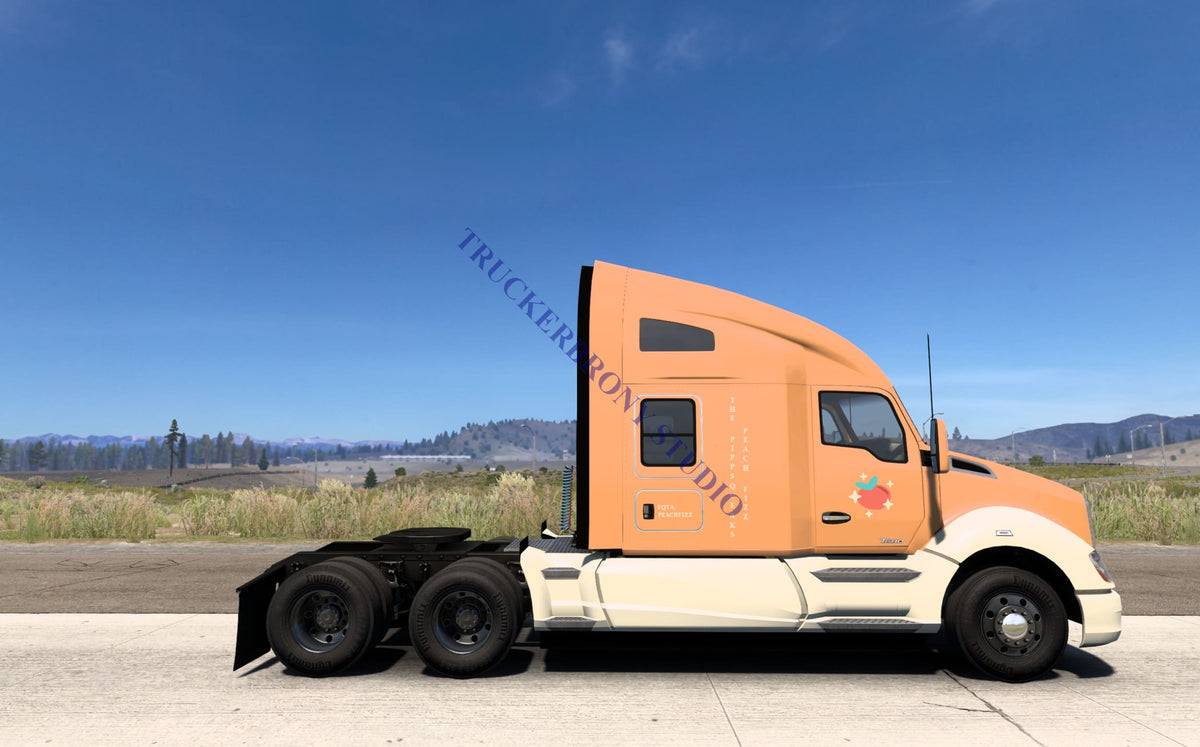 Pippsqueaks (Peach Fizz) Kenworth T680 (Digital Image) Digital Image